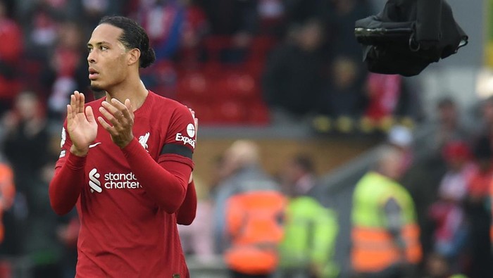 LIVERPOOL, ENGLAND - APRIL 09: ( THE SUN OUT,THE SUN ON SUNDAY OUT)  Virgil van Dijk of Liverpool after  the Premier League match between Liverpool FC and Arsenal FC at Anfield on April 09, 2023 in Liverpool, England. (Photo by John Powell/Liverpool FC via Getty Images)