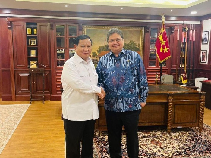 Airlangga bertemu Prabowo di Kantor Kemhan.