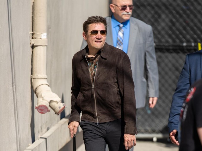 LOS ANGELES, CA - APRIL 10: Jeremy Renner is seen at Jimmy Kimmel Live on April 10, 2023 in Los Angeles, California.  (Photo by RB/Bauer-Griffin/GC Images)