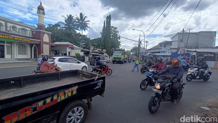 Simpang Patikraja, Kabupaten Banyumas, yang diprediksi menjadi trouble spot saat arus mudik dan balik Lebaran 2023. Dipotret Selasa (11/4/2023).