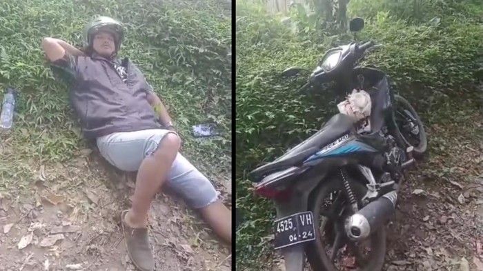 Tangkapan layar video viral pria Sukabumi ngaku dibegal