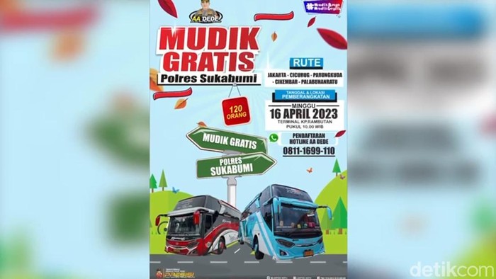 Bewara mudik gratis Polres Sukabumi