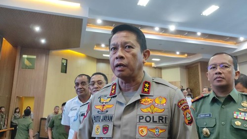 Kapolda Bali Irjen Putu Jayan Danu Putra memberikan keterangan terkait persiapan pengamanan mudik, Rabu (12/4/2023).