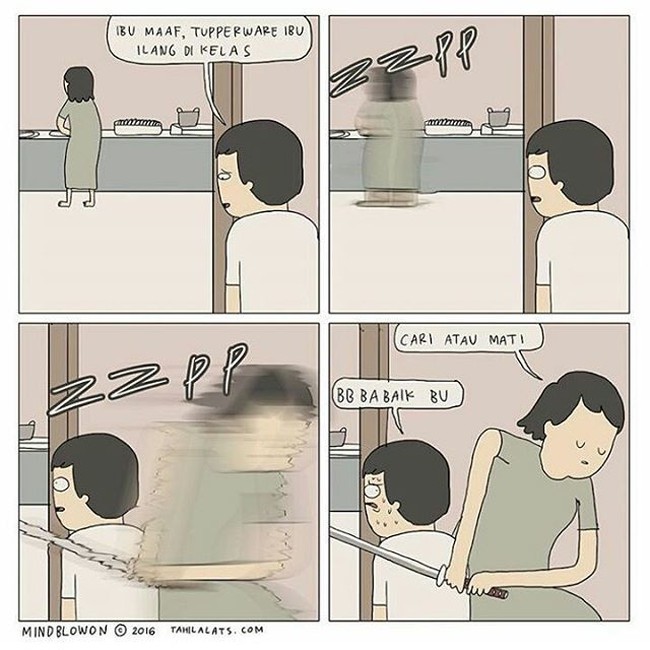 Tak jarang saat mendengar Tupperware miliknya hilang, ibumu yang tadinya kalem langsung bisa berubah. Jadi hati-hati ya.. Foto: Instagram