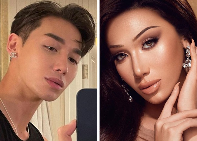 Plastique Tiara asal Vietnam punya kemampuan dalam berdandan yang bisa membuatnya bertransformasi jadi wanita cantik jelita. Nama aslinya adalah Du Tran. Ia populer setelah mengikuti kontes drag queen lewat reality show ‘Ru Paul’s Drag Race’. Foto: Instagram