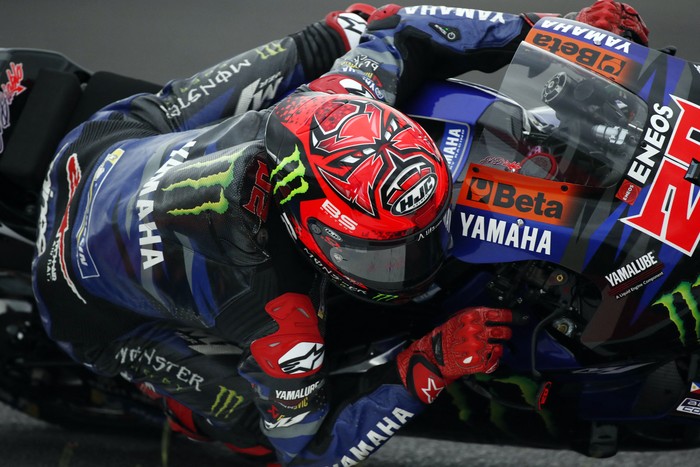 MotoGP - Argentina Grand Prix - Autodromo Termas de Rio Hondo, Santiago del Estero, Argentina - March 31, 2023 Monster Energy Yamaha MotoGPs Fabio Quartararo in action during practice REUTERS/Agustin Marcarian