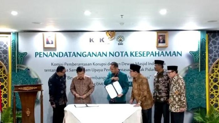 JK saat meneken MoU DMI dengan KPK (Wilda-detikcom)