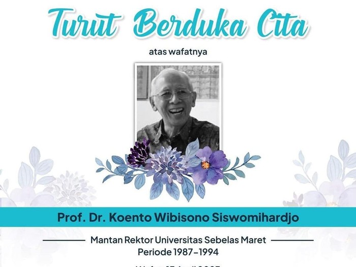 Mantan Rektor UNS Prof Koento Wibisono.