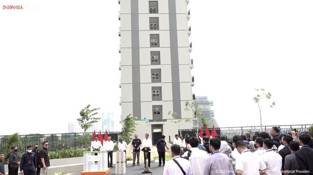 residen Jokowi Resmikan Hunian Milenial Untuk Indonesia, Depok, 13 April 2023