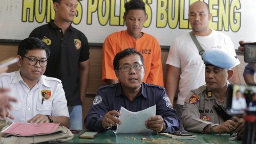 Polsek Sukasada merilis kasus pencurian di Mapolres Buleleng, Kamis (13/4/2023).