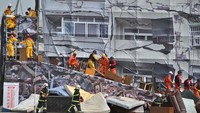 Taiwan memulai pelatihan pertahanan sipil di pusat kota Taichung, Taiwan, Kamis (13/4/2023).  