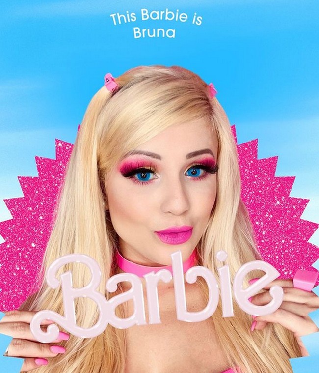 Ia mengungkapkan bahwa 97% barang yang dimilikinya saat ini berwarna pink. Sisanya berwarna hitam atau putih. Hampir emua barang di rumahnya juga berwarna merah muda, mulai dari perabotan rumah tangga bahkan alat makan. Foto: dok. Instagram/@brunabarbieoficial