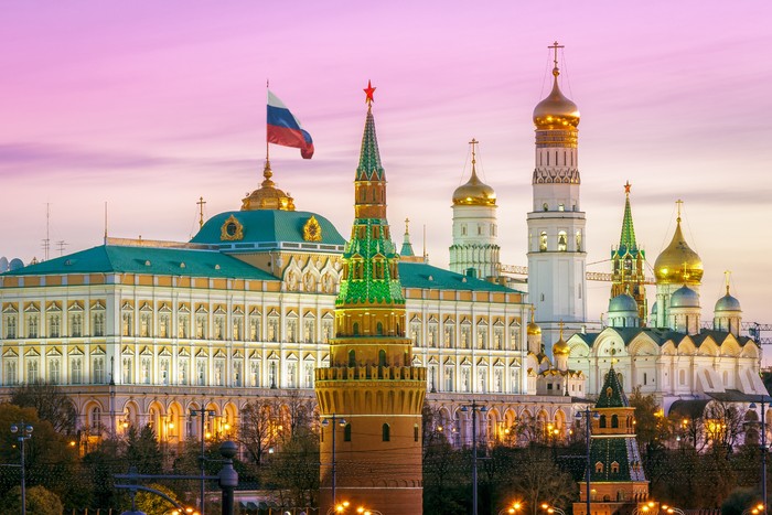 Komplek Istana Kremlin di Moskow, Rusia