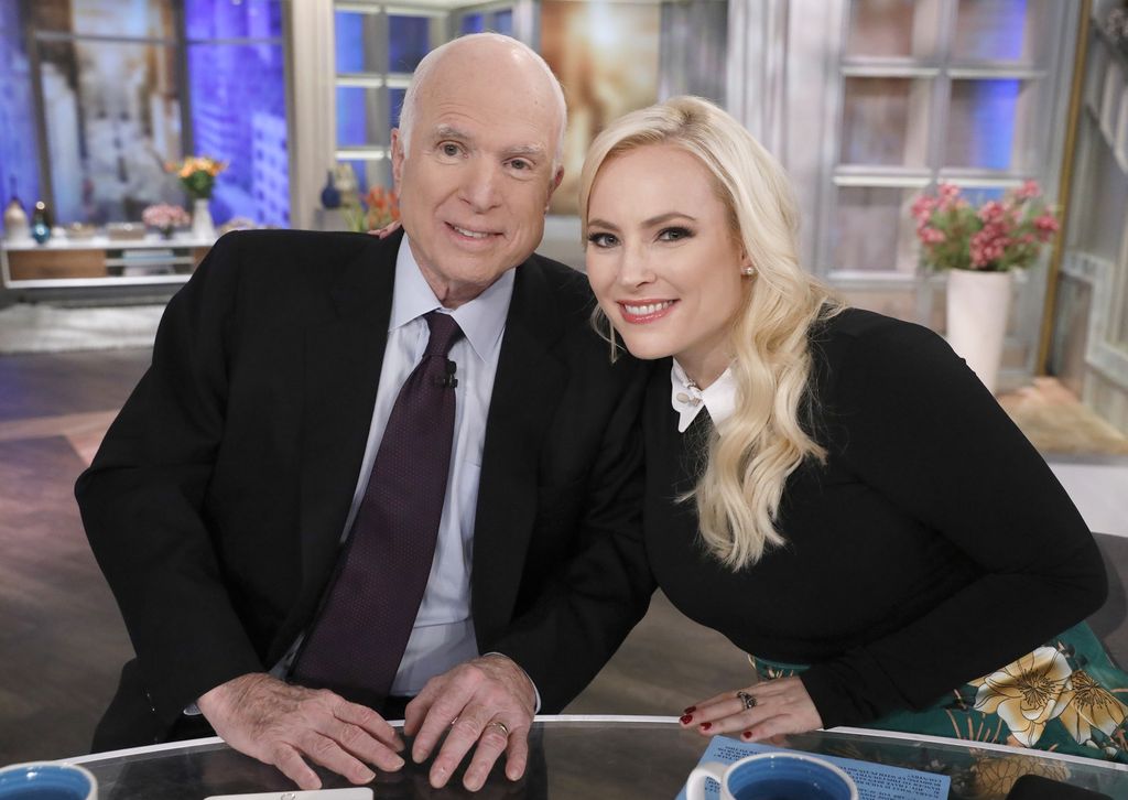New York, NY - 2017: (L-R) Senator John McCain, Meghan McCain on 'The View', a visit for Meghan McCain's birthday, Monday, October 23, 2017. (Photo by Heidi Gutman /Disney General Entertainment Content via Getty Images)