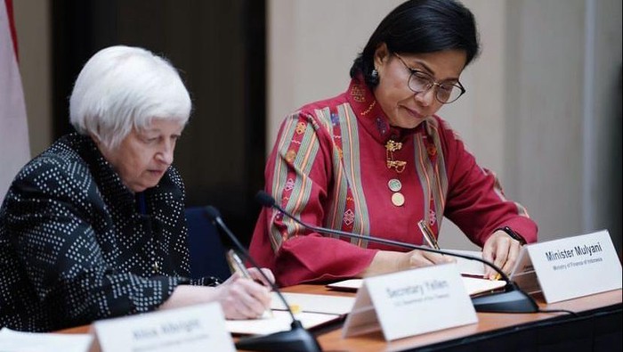 Menkeu AS Janet Yellen dan Menkeu RI Sri Mulyani/Istimewa