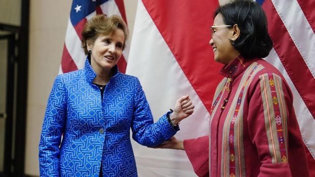 Menteri Keuangan Sri Mulyani menghadiri penandatanganan Compact II Millennium Challenge Corporation (MCC) – sebuah program hibah dari Pemerintah Amerika Serikat untuk Indonesia senilai 649 juta US Dollar. (Instagram @smindrawati)