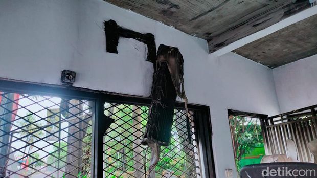 Pos Polantas diserang OTK di Makassar. Agus Umar Dani/detikSulsel