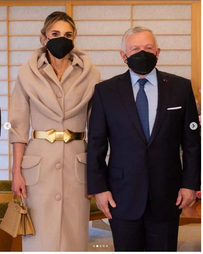 Ratu Rania dan Raja Abdullah II bertemu dengan Kaisar Naruhito dan Permaisuri Masako di Istana Imperial, Tokyo pada 11 April 2023. Foto: Dok. Instagram