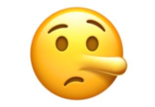 Emoji wajah berbohong.