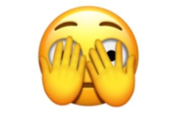 Emoji wajah dengan mata mengintip.