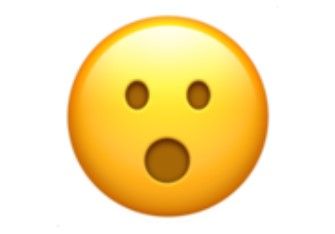 Emoji wajah dengan mulut terbuka.