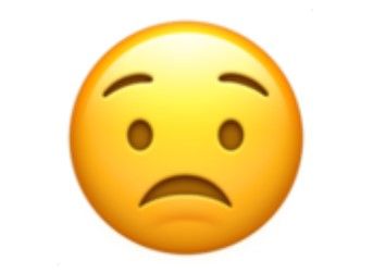 Emoji wajah khawatir.