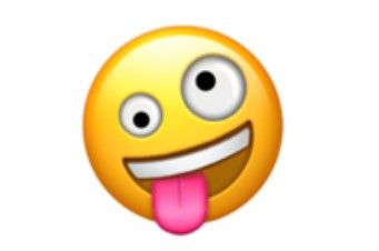 Emoji wajah konyol.