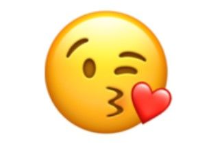 Emoji wajah memberi ciuman.