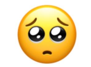 Emoji wajah memohon.