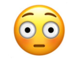 Emoji wajah merona.