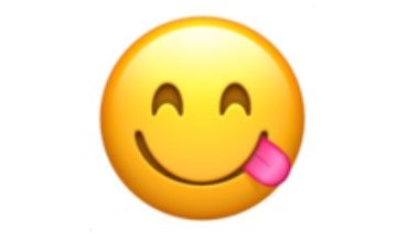 Emoji wajah penikmat makanan.