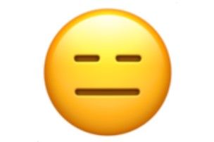 Emoji wajah tanpa ekspresi.