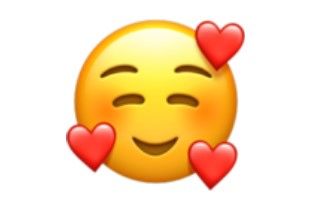 Emoji wajah tersenyum dengan hati.