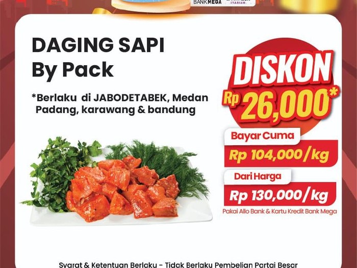 Katalog harga daging sapi di Transmart Medan. (Foto: Istimewa)