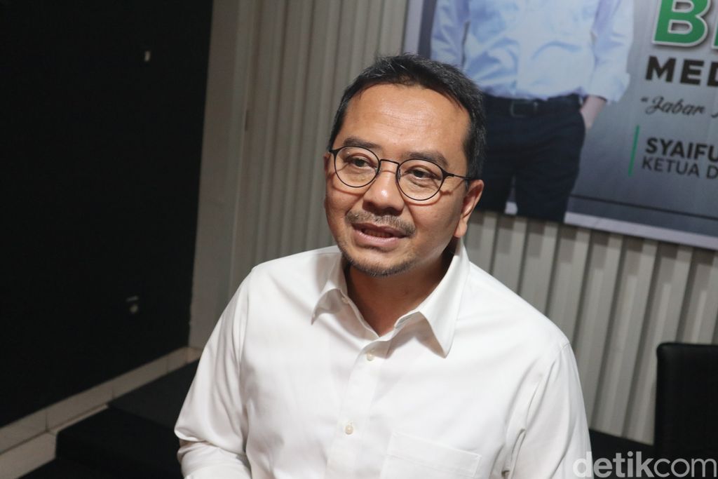 Ketua DPW PKB Jabar Syaiful Huda saat umumkan maju Pilgub Jabar 2023, Sabtu (15/4/2023).
