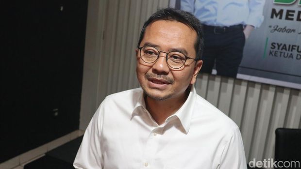 Ketua DPW PKB Jabar Syaiful Huda saat umumkan maju Pilgub Jabar 2023, Sabtu (15/4/2023).