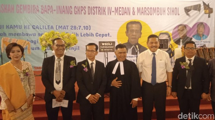 Perayaan paskah jemaag GKPS Distrik IV di Hotel Danau Toba Medan. (Goklas/detikSumut)