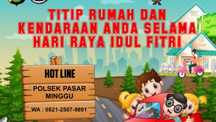 Polsek Pasar Minggu menyediakan laayanan tiitp rumah dan kendaraan selama mudik lebaran