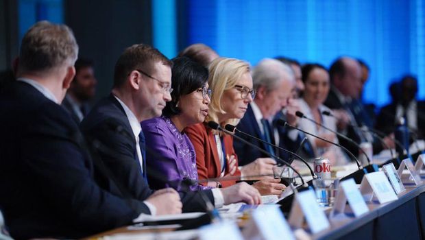 Sri Mulyani dalam acara Coalition for Climate Action Ministerial Meeting dalam rangkaian IMF-World Bank Spring Meeting 2023. (Tangkapan layar Instagram @smindrawati)