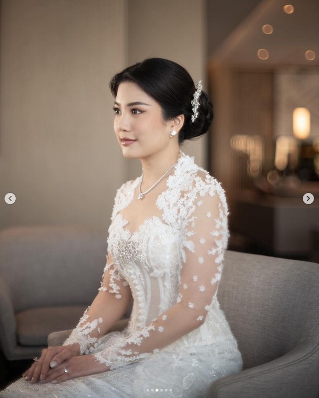 Untuk polesan wajahnya, Valencia Tanoesoedibjo kembali mempercayakan Vanny Adelina yang mendandaninya saat menggelar pernikahan di Paris. Foto: Instagram