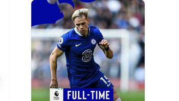 Kekalahan di siang hari ini, tulis akun resmi Chelsea. Foto: Twitter