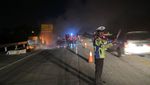 Penampakan Bara Api yang Meludeskan Mobil Pemudik di Tol Mojokerto