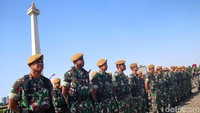 TNI juga ikut apel dalam rangka pengamanan mudik lebaran 2023.