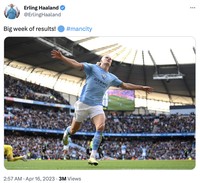 Dua gol yang dilesakan Striker Man City Erling Haaland membuatnya sejajar sebagai pencetak gol terbanyak dalam satu musim di Liga Inggris.