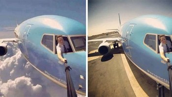  Selfie ikonik seorang pilot yang memotret dirinya sendiri di udara sebenarnya adalah foto dirinya ketika dia mendarat dengan selamat, tetapi penting untuk disebutkan, bahkan di darat, ini adalah selfie yang cukup keren Foto: Reddit