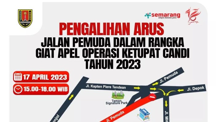 Jalan Pemuda Semarang ditutup sore ini.
