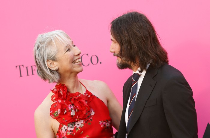 LOS ANGELES, CALIFORNIA - APRIL 15: (L-R) Alexandra Grant and Keanu Reeves attend MOCA Gala 2023 at The Geffen Contemporary at MOCA on April 15, 2023 in Los Angeles, California. (Photo by Alberto E. Rodriguez/Getty Images)
