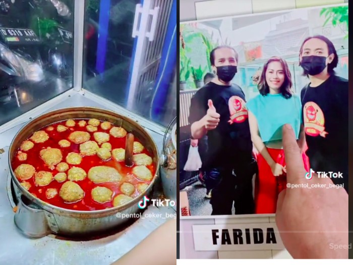 Penjual bakso didatangi Farida Nurhan