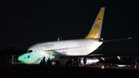 Pesawat Boeing tersebut tergelincir saat hendak landing di Bandara Mozes Kilangin Timika, sekitar pukul 19.00 WIT. (Foto: Dokumen Istimewa).
