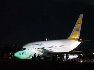 Potret Pesawat Boeing 737 Seri 200 TNI AU Tergelincir di Bandara Timika